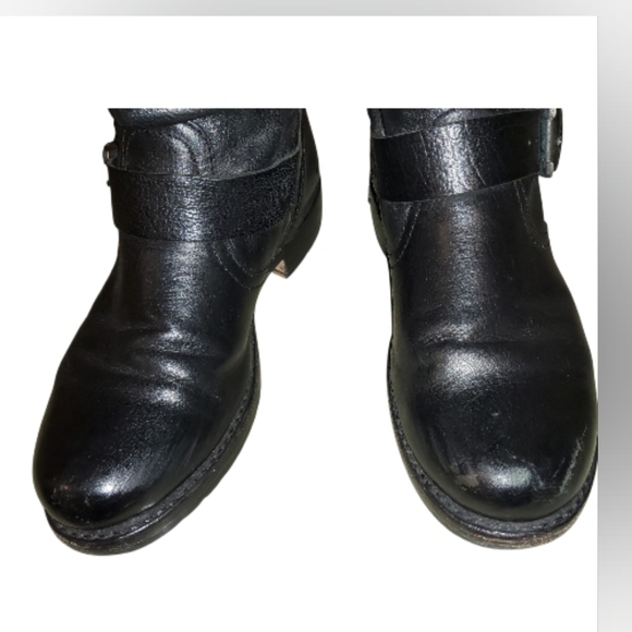 FRYE Veronica Slouch Leather Buckle Black Boots Shoes , Size 8 By Measurement. - Picture 13 of 16